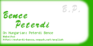 bence peterdi business card